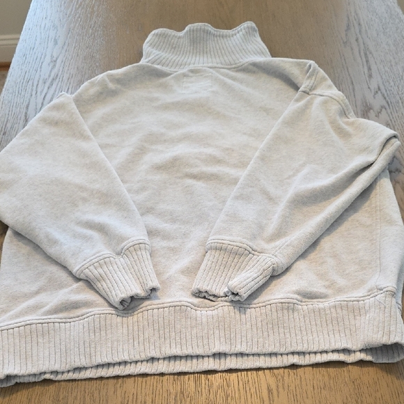 Aerie Light Gray Half-Zip Sweatshirt - Picture 4 of 4